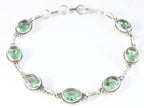 Bewerkte zilveren armband met groene amethist afbeelding 1