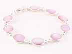 Zilveren armband met roze parelmoer afbeelding 2