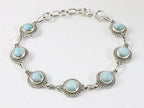 Bewerkte zilveren armband met larimar afbeelding 1