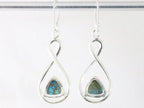 Opengewerkte zilveren oorbellen met blauwe koperturkoois afbeelding 3