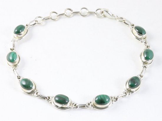 Zilveren armband met malachiet afbeelding 1