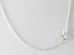 Fijne zilveren lotus hanger met tijgeroog aan ketting afbeelding 5