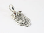 Zilveren uil hanger met granaat afbeelding 2