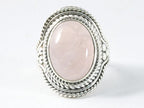 Bewerkte zilveren ring met rozenkwarts afbeelding 4