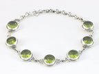 Bewerkte zilveren armband met peridoot afbeelding 1