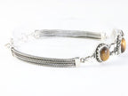 Bewerkte zilveren armband met tijgeroog afbeelding 2