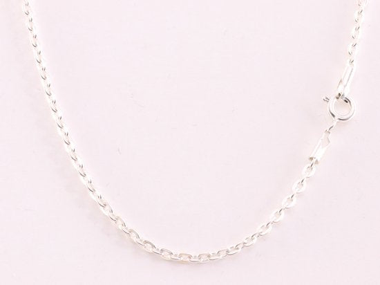 Druppelvormige zilveren hanger met roze Rosetta jaspis aan ketting afbeelding 5