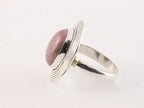 Ovale zilveren ring met rhodoniet afbeelding 2