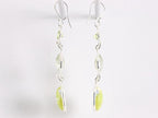 Lange zilveren oorbellen met lizardiet, groene amethist en peridoot afbeelding 2