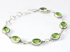 Bewerkte zilveren armband met peridoot afbeelding 2