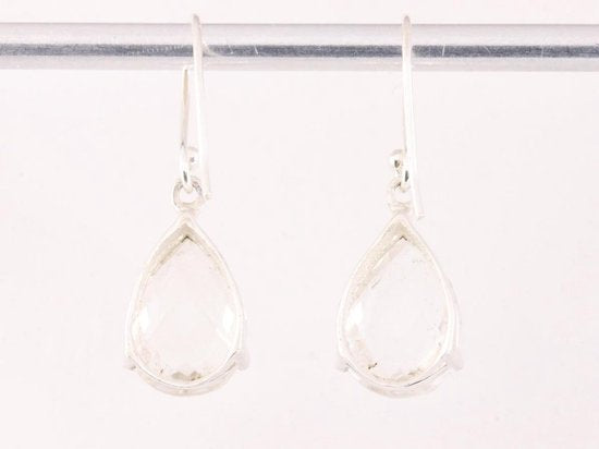 Zilveren oorbellen met bergkristal afbeelding 3