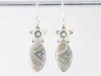 Bewerkte zilveren oorbellen met laguna lace agaat afbeelding 4