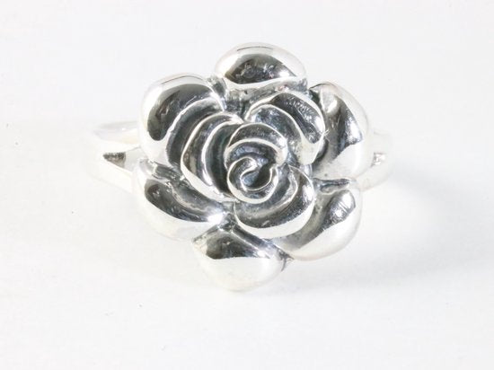 Zilveren ring met roos afbeelding 4