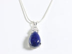 Zilveren hanger met lapis lazuli en witte topaas aan ketting afbeelding 5