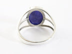 Opengewerkte zilveren ring met blauwe saffier afbeelding 3