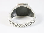 Zware bewerkte zilveren ring met onyx afbeelding 3