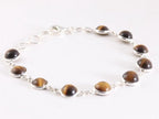 Fijne zilveren schakelarmband met tijgeroog afbeelding 2