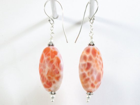 Zilveren oorbellen met Mexicaanse agaat afbeelding 2
