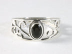 Fijne opengewerkte zilveren ring met onyx afbeelding 4