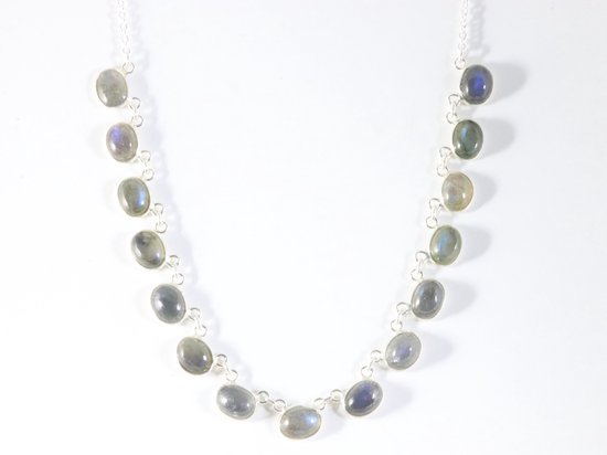 Zilveren collier met labradoriet afbeelding 3