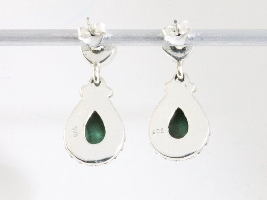 Bewerkte zilveren oorstekers met malachiet afbeelding 3