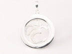 Ronde zilveren hanger met ohm teken en onyx afbeelding 3