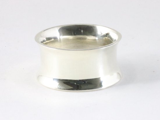 Brede gladde hoogglans zilveren ring afbeelding 1