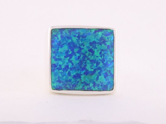 Hoogglans zilveren ring met Australische opaal afbeelding 4