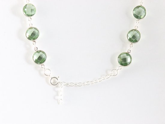 Zilveren collier met groene amethist afbeelding 3