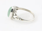 Fijne bewerkte zilveren ring met groene aventurijn afbeelding 2