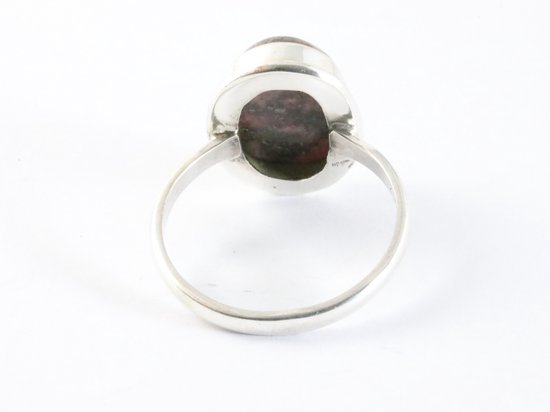 Ovale zilveren ring met rhodoniet afbeelding 3