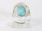 Grote ovale zilveren ring met larimar afbeelding 3