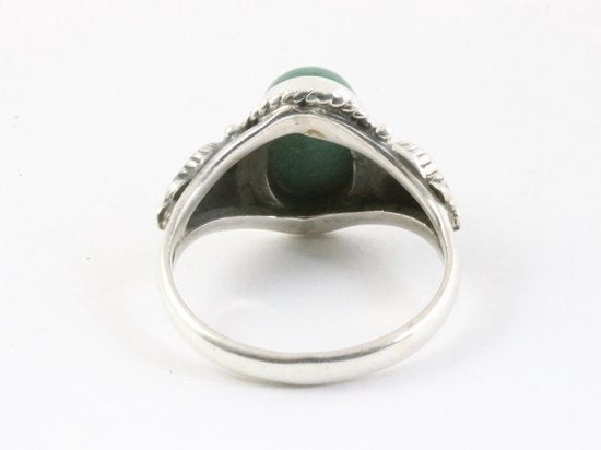 Bewerkte zilveren ring met malachiet afbeelding 3