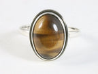 Ovale zilveren ring met tijgeroog afbeelding 4