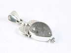 Bewerkte zilveren hanger met zwarte rutielkwarts afbeelding 2