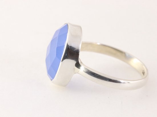 Zilveren ring met blauwe chalcedoon afbeelding 2