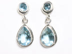 Zilveren oorstekers met aquamarijn afbeelding 2