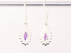 Fijne bewerkte zilveren oorbellen met amethist afbeelding 3