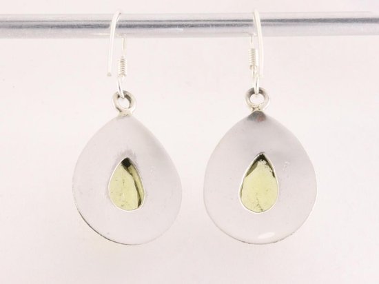 Bewerkte zilveren oorbellen met lemonkwarts afbeelding 3
