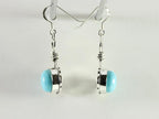 Geknoopte zilveren oorbellen met Arizona turkoois afbeelding 2