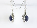 Bewerkte zilveren oorbellen met sodaliet afbeelding 2