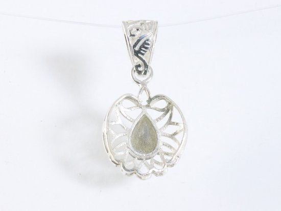 Fijne opengewerkte zilveren hanger met labradoriet afbeelding 3