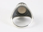 Zware bewerkte zilveren ring met jade afbeelding 3