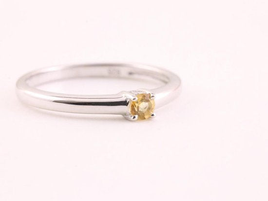 Fijne hoogglans zilveren ring met citrien afbeelding 1