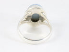 Ovale zilveren ring met blauwe opaal afbeelding 3