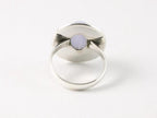 Bewerkte ovale zilveren ring met blauwe lace agaat afbeelding 4