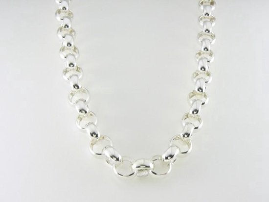 Zware zilveren ketting met grote jasseronschakels afbeelding 5