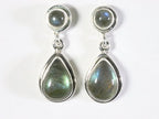 Zilveren oorstekers met labradoriet afbeelding 1
