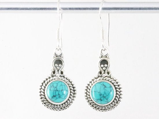 Bewerkte zilveren oorbellen met turkoois afbeelding 4