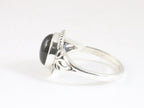 Fijne bewerkte zilveren ring met rookkwarts afbeelding 2